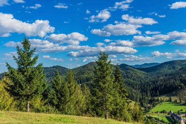 Karpat Dağları 'ndaki güzel dağ manzarası