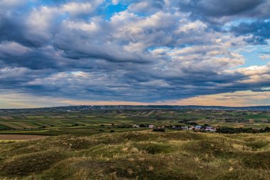 view on the village of the steppe.