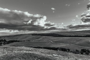 black and white landscape with a view of a beautiful landscape