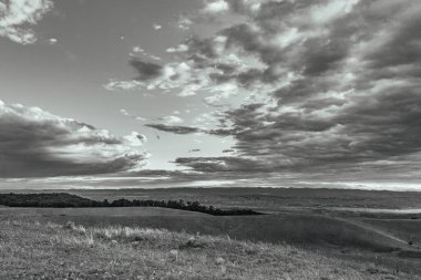 black and white clouds in a beautiful summer day