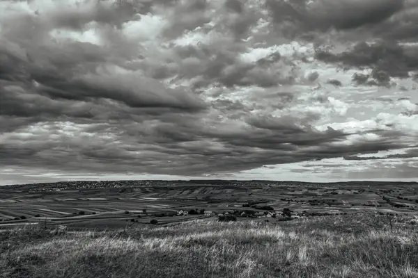 dramatic storm clouds over black hills
