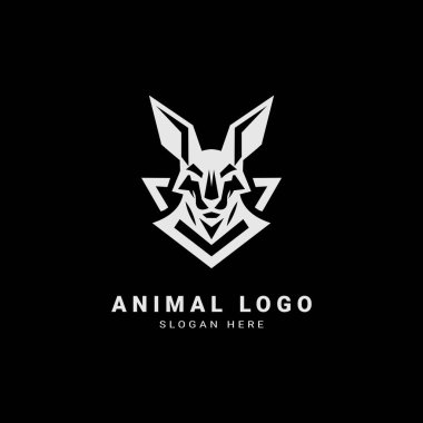  A unique geometric kangaroo logo with sharp angles and bold symmetry. Perfect for branding, sports teams, apparel, and corporate identity. Sleek, powerful, and modern design. clipart