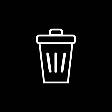 Minimalist Çöp Kutusu Simgesi Temizleme & Basit. Parlak, modern siyah beyaz çöp kutusu ikonu. UI tasarımı, mobil uygulamalar, web arayüzleri ve minimalist silme veya atık sembolü gerektiren grafik projeleri için mükemmel.