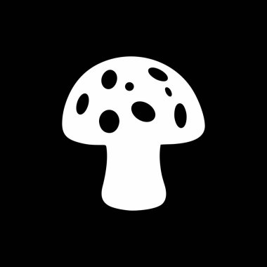 Noktalı basit mantar ikonu. Noktalı bir mantarın temiz ve minimalist vektör tasarımı. Doğa, yemek ve organik temalı projeler için mükemmel..