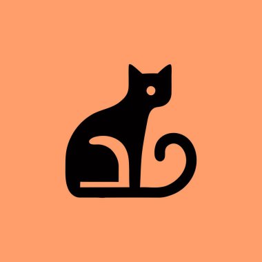 Minimalist Kedi Silüeti - Modern Hayvan Vektörü Tasarımı