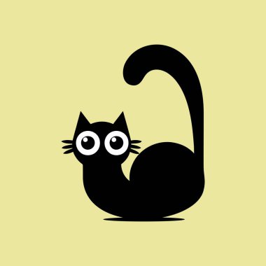 Oyuncu Kara Kedi Vektör Simgesi