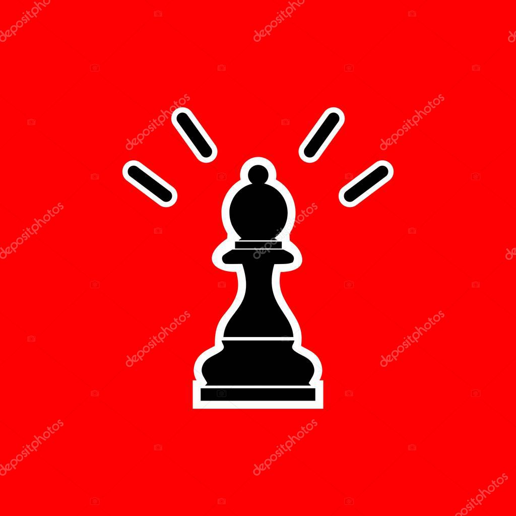 Royal Chess Vector Art. A bold and modern vector illustration of a chess rook and bishop, symbolizing strategy and power. The black-and-white design contrasts against a striking red background.