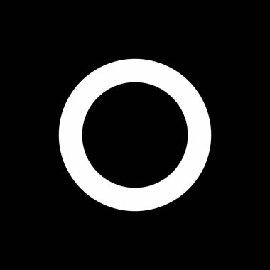 Minimalist Kayıt Simgesi Simgesi Siyah ve Beyaz. Siyah beyaz yuvarlak plak ikonu. Temiz, düz tasarım medya, ses kaydı ve dijital arayüz uygulamaları için mükemmel.