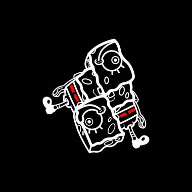 Kırmızı Detaylı Funky Robot Peynir Karakterleri