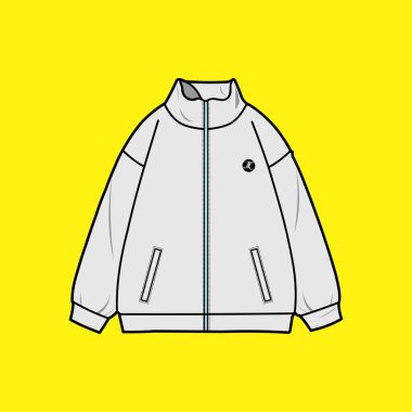 Parlak Sarı Arkaplanda Minimalist Beyaz Eşya Ceketi