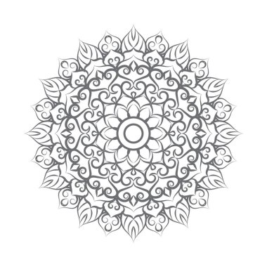 Mandala boyama kitabı için anahat. Dekoratif yuvarlak süsleme