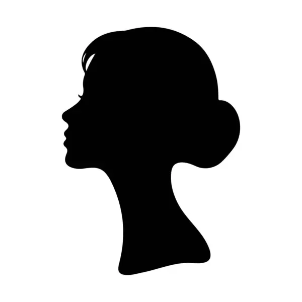 Kadın Yüz Simgesi Kadın Yüzü Kadın Yüzü, siluet vektör sanatının yarısına bölündü