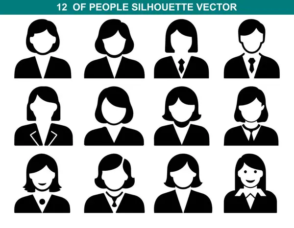 Bir grup insan. Kişi simgesi Baş Avatar, Erkek ve Kadın profil işareti siluet vektör siluet yüz logosu ile karşı karşıya