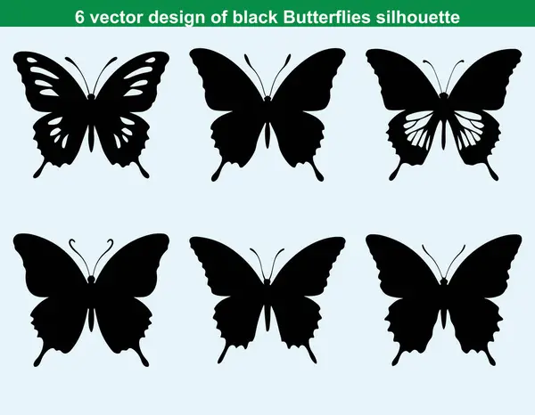 Çeşitli uçuş pozisyonları ve dekoratif şekillerdeki vektör kelebek çizimleri
