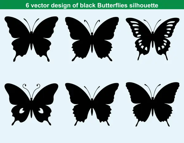 Çeşitli uçuş pozisyonları ve dekoratif şekillerdeki vektör kelebek çizimleri
