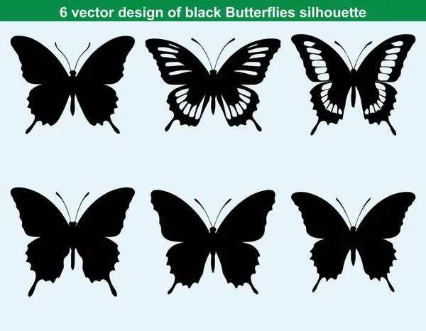 Çeşitli uçuş pozisyonları ve dekoratif şekillerdeki vektör kelebek çizimleri