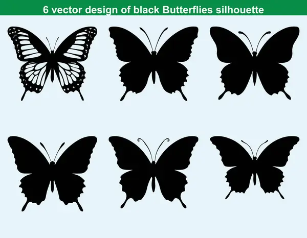 Çeşitli uçuş pozisyonları ve dekoratif şekillerdeki vektör kelebek çizimleri