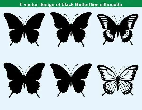 Çeşitli uçuş pozisyonları ve dekoratif şekillerdeki vektör kelebek çizimleri