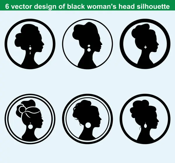 Kısa metrajlı siyah kadın saç silueti ile baş simgeleri