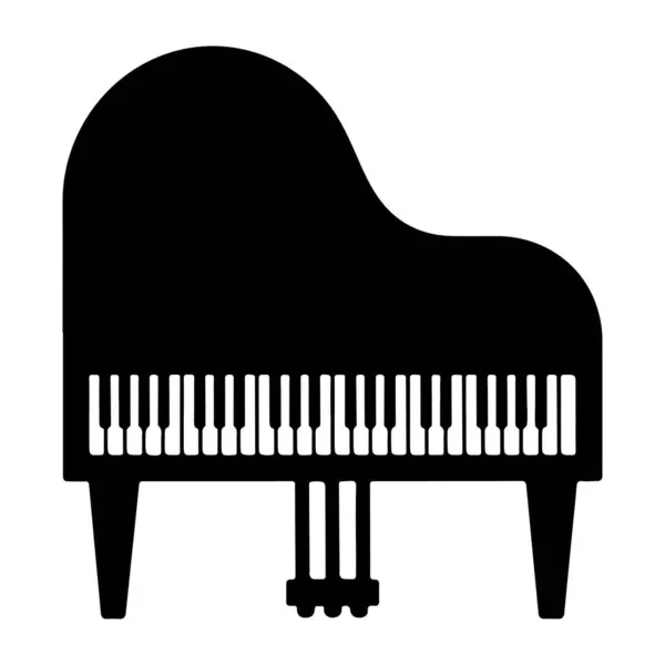 Büyük Piyano Müzik Enstrümanı Siyah Silüet vektörü