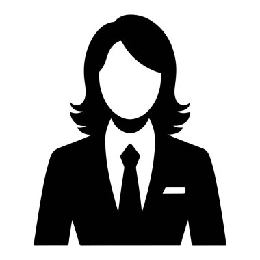 Takım Elbiseli İşkadını ve Tie Siluet vektör simgeleri.