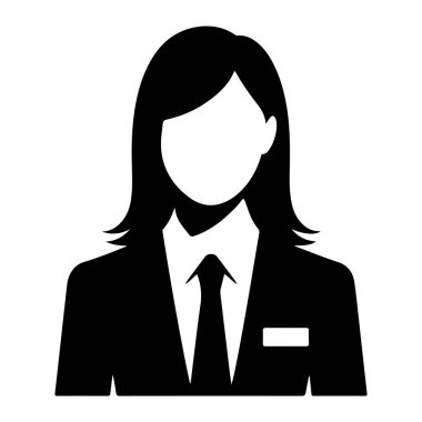 Takım Elbiseli İşkadını ve Tie Siluet vektör simgeleri.