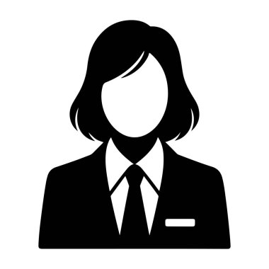 Takım Elbiseli İşkadını ve Tie Siluet vektör simgeleri.