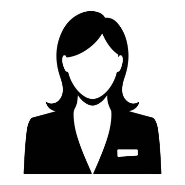 Takım Elbiseli İşkadını ve Tie Siluet vektör simgeleri.