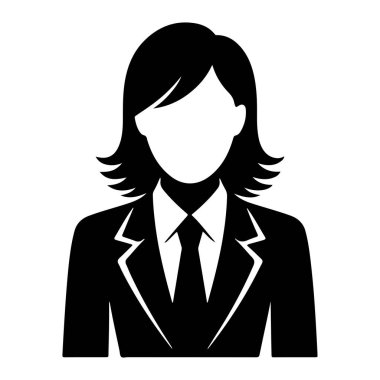 Takım Elbiseli İşkadını ve Tie Siluet vektör simgeleri.