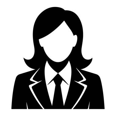 Takım Elbiseli İşkadını ve Tie Siluet vektör simgeleri.