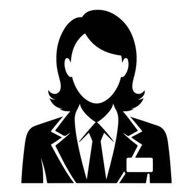 Takım Elbiseli İşkadını ve Tie Siluet vektör simgeleri.