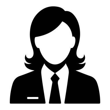 Takım Elbiseli İşkadını ve Tie Siluet vektör simgeleri.