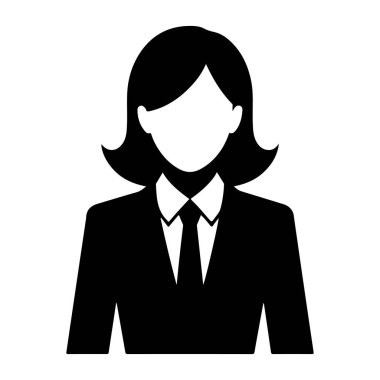 Takım Elbiseli İşkadını ve Tie Siluet vektör simgeleri.