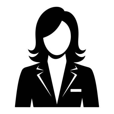 Takım Elbiseli İşkadını ve Tie Siluet vektör simgeleri.