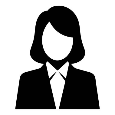 Takım Elbiseli İşkadını ve Tie Siluet vektör simgeleri.