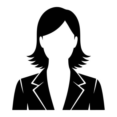 Takım Elbiseli İşkadını ve Tie Siluet vektör simgeleri.