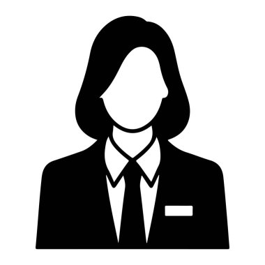 Takım Elbiseli İşkadını ve Tie Siluet vektör simgeleri.