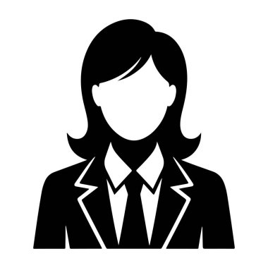 Takım Elbiseli İşkadını ve Tie Siluet vektör simgeleri.