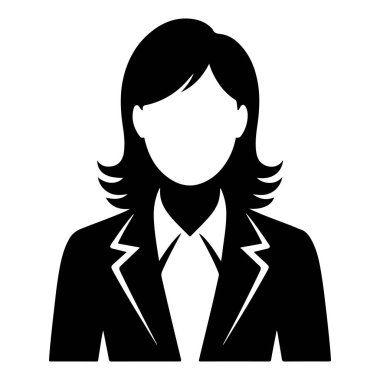 Silahlı Güvenilir İş Kadını Siyah ve Beyaz Silueti Çaprazladı