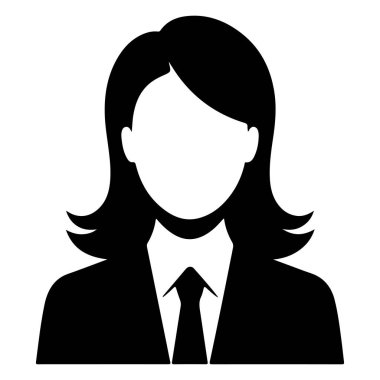 Silahlı Güvenilir İş Kadını Siyah ve Beyaz Silueti Çaprazladı