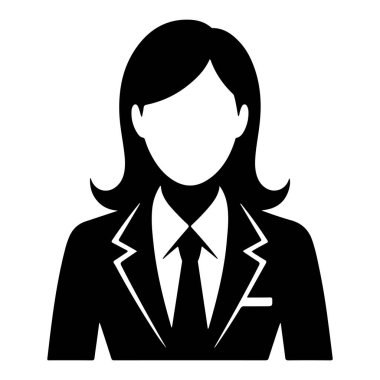 Silahlı Güvenilir İş Kadını Siyah ve Beyaz Silueti Çaprazladı