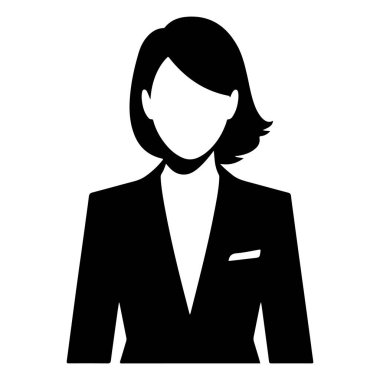 Silahlı Güvenilir İş Kadını Siyah ve Beyaz Silueti Çaprazladı