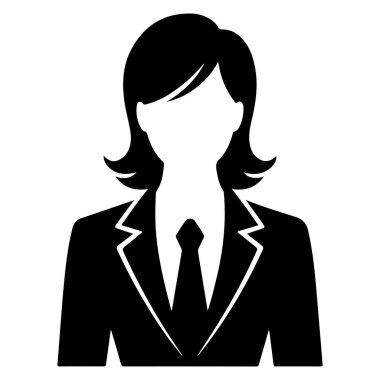 Silahlı Güvenilir İş Kadını Siyah ve Beyaz Silueti Çaprazladı