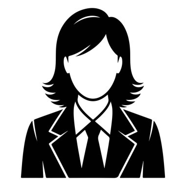 Silahlı Güvenilir İş Kadını Siyah ve Beyaz Silueti Çaprazladı