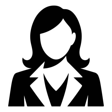 Silahlı Güvenilir İş Kadını Siyah ve Beyaz Silueti Çaprazladı