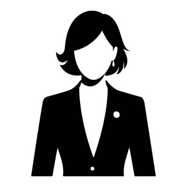 Silahlı Güvenilir İş Kadını Siyah ve Beyaz Silueti Çaprazladı