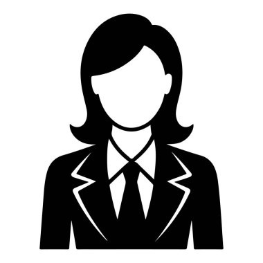 Silahlı Güvenilir İş Kadını Siyah ve Beyaz Silueti Çaprazladı