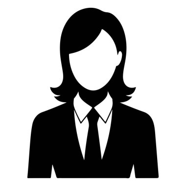 Silahlı Güvenilir İş Kadını Siyah ve Beyaz Silueti Çaprazladı