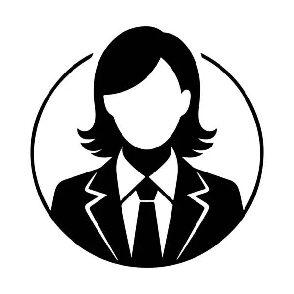 Takım Elbiseli İşkadını ve Tie Siluet vektör simgeleri.