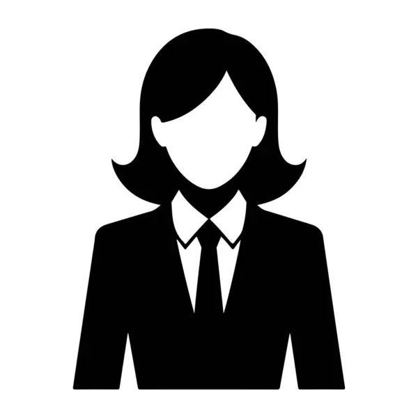 Takım Elbiseli İşkadını ve Tie Siluet vektör simgeleri.